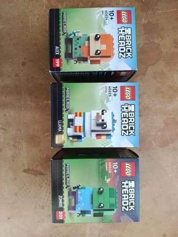 Neuf - Lego Brickheadz Minecraft - 40624 - 40625 - 40627 - Alex - Lama - Zombie