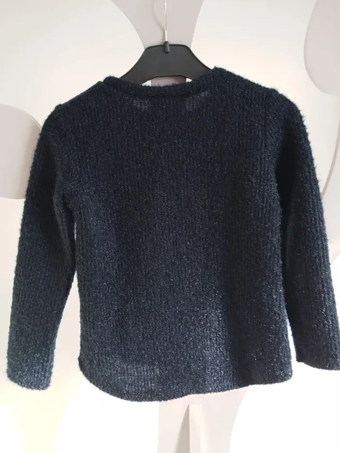 Joli pull bleu marine irisé LPC taille 6 ans - photo numéro 2