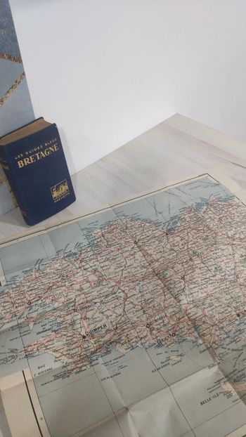 Ancien guide bleu Bretagne chemins de fer et route 1924
