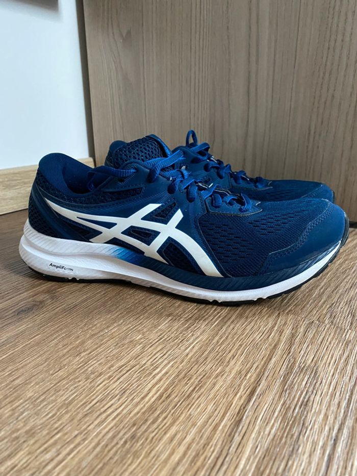 Chaussure de running Asics Windhawk 4 bleu blanc - photo numéro 7