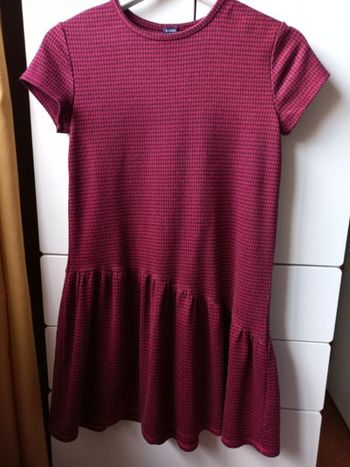 Robe bordeaux motif pieds de poule