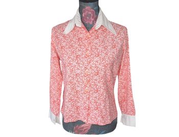 Chemise rouge fleurie S