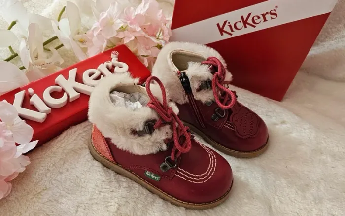 Bottes Bottines Cuir Zip Fourrure Extérieur 1er pas 👣 Kickers T22