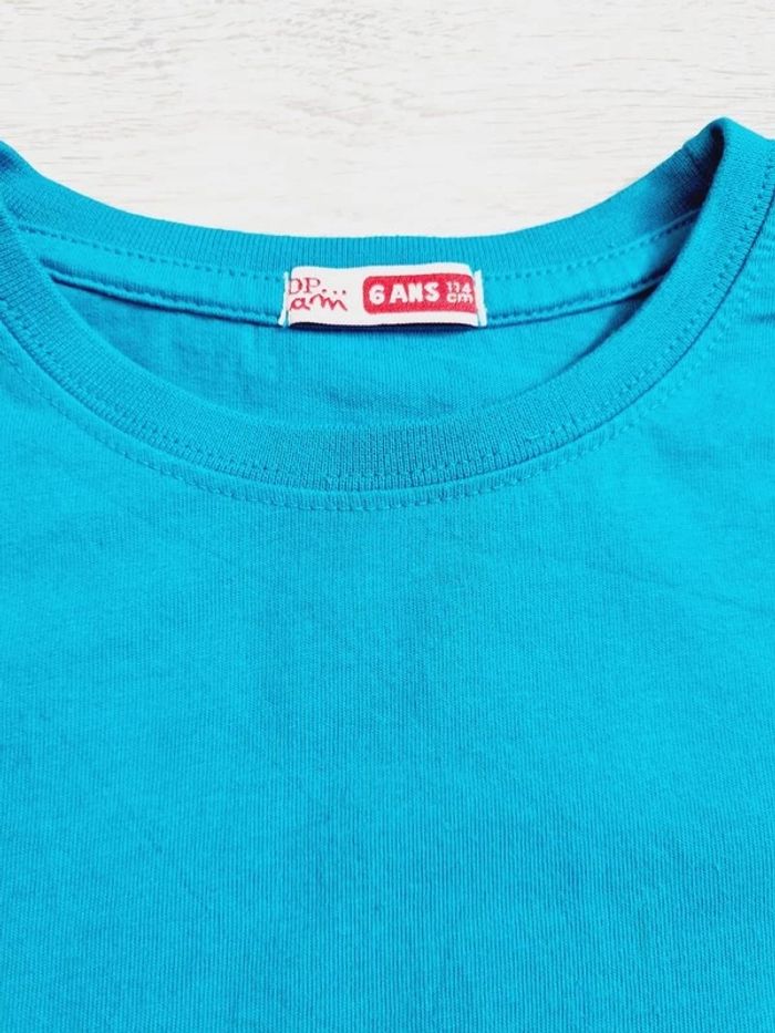 Tee-shirt manches longues DPAM taille 6 ans Turquoise - photo numéro 2