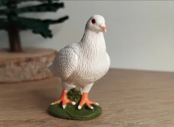 Figurine Oiseau Colombe blanche animal de la campagne