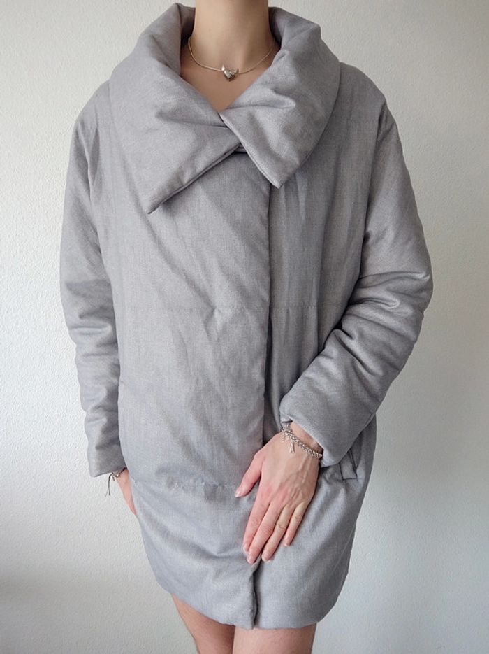 Manteau veste matelassé épais argenté col / Camaïeu - 38/M à 40/L oversize, 42/XL à 44/XXL - photo numéro 3
