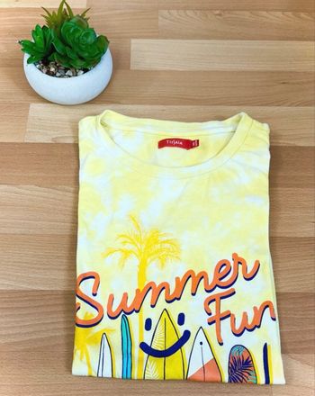 T-shirt Tissaia Jaune | Surf & Plage | Taille 14 ans | Tache légère