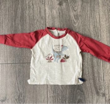 T-shirt dinosaure manches longues Verbaudet taille 9 mois