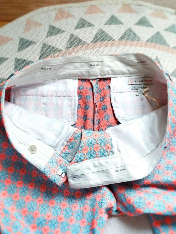Pantalon Chino - Bleu Corail fluo  -  fleuri  - Paul&Joe  - T40  - Parfait  état - photo numéro 6