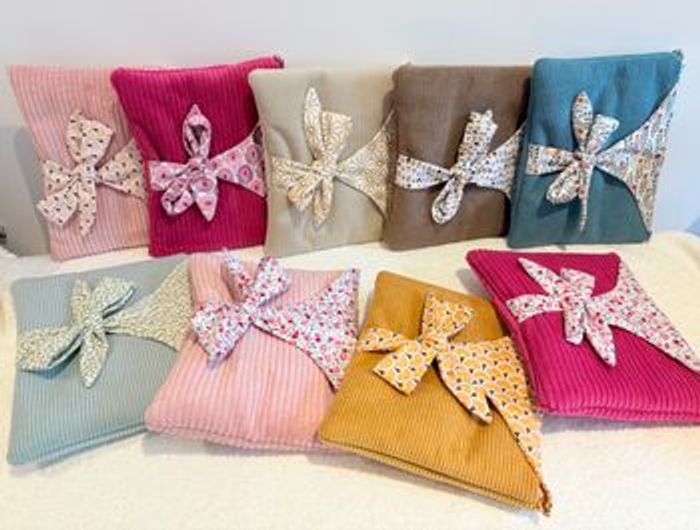 Pochette à livre ou liseuse couleur Moutarde - photo numéro 4