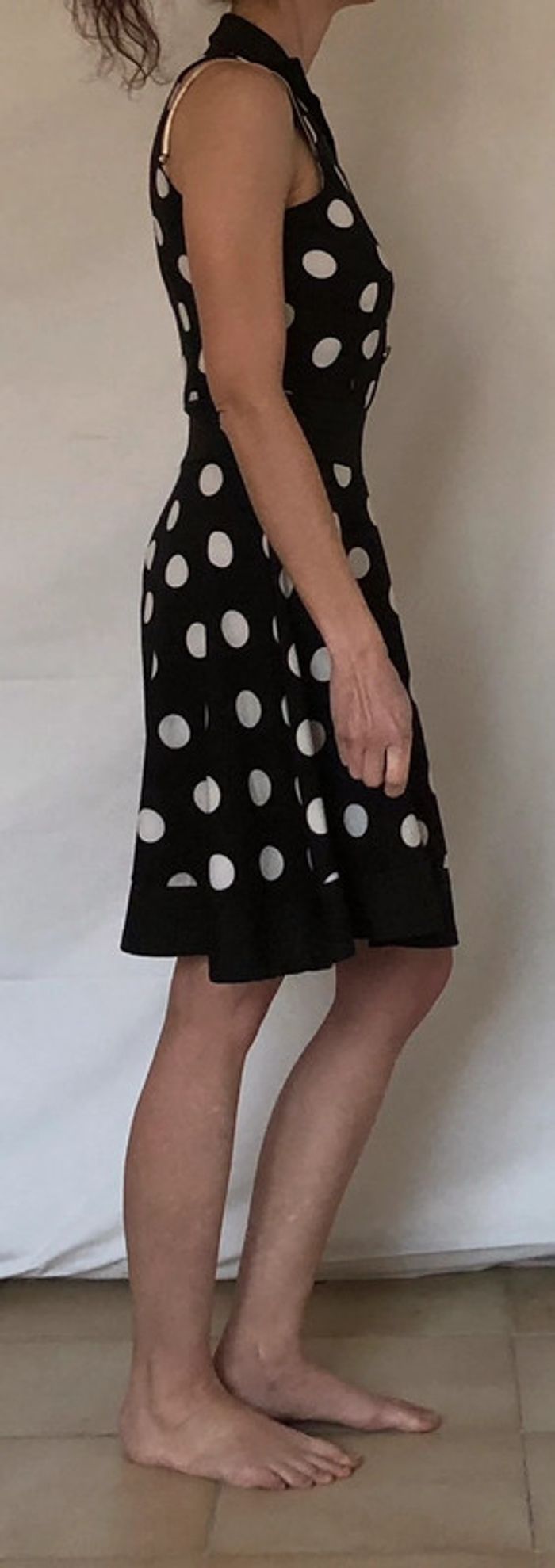 Robe sans manches noire à pois style vintage iHot taille 34 36 comme neuve - photo numéro 3