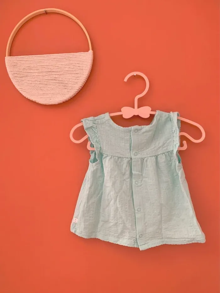 🌿 Blouse vert d’eau Obaïbi – 6 mois (68 cm) - photo numéro 3