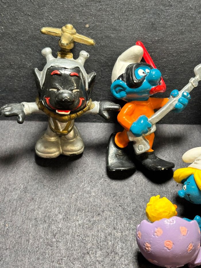 Lot de 5 figurines jouet schtroumpfs peyo schleich vintage - photo numéro 2