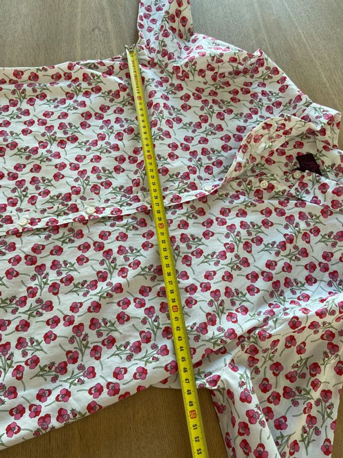 Chemisier JCrew x Liberty blanc fleurs roses taille 40 - photo numéro 9