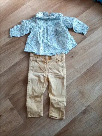 Ensemble blouse et jeans taille 12 mois 74 cm tao