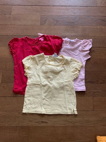Lot 3 tee-shirts manches courtes filmé 18 mois