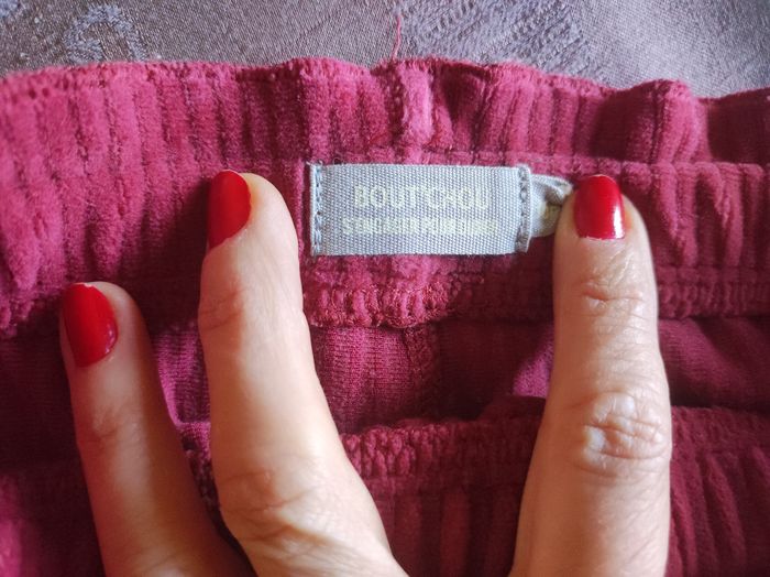Pantalon velours côtelé Boutchou couleur framboise taille 36 mois - photo numéro 3