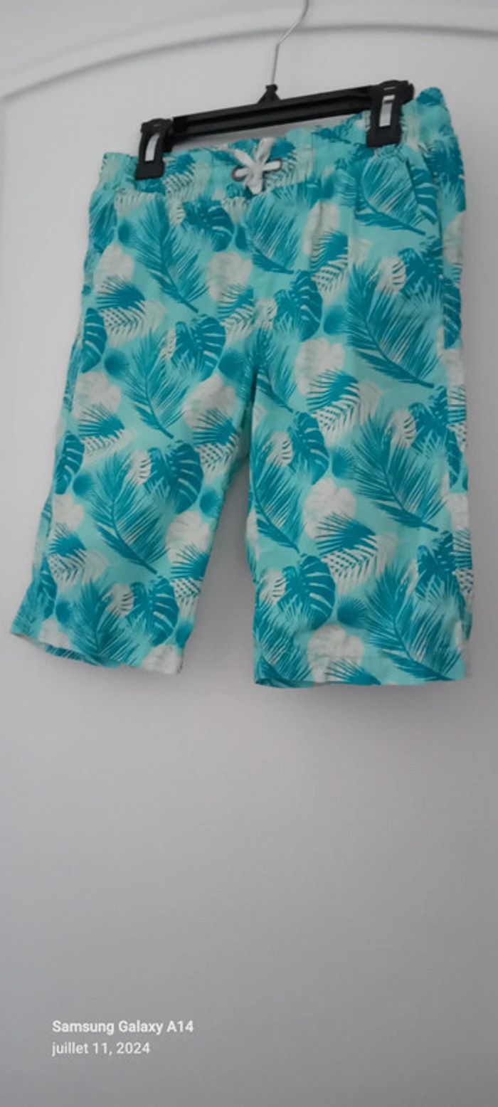 Bermuda motif palmiers turquoise garçon 12 ans kiabi - photo numéro 11