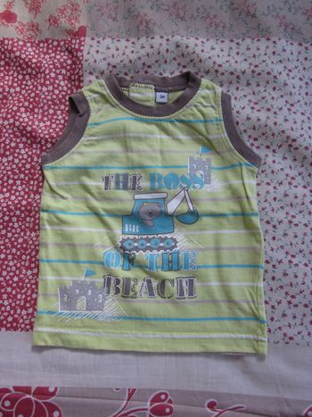 Débardeur vert rayé 3 mois