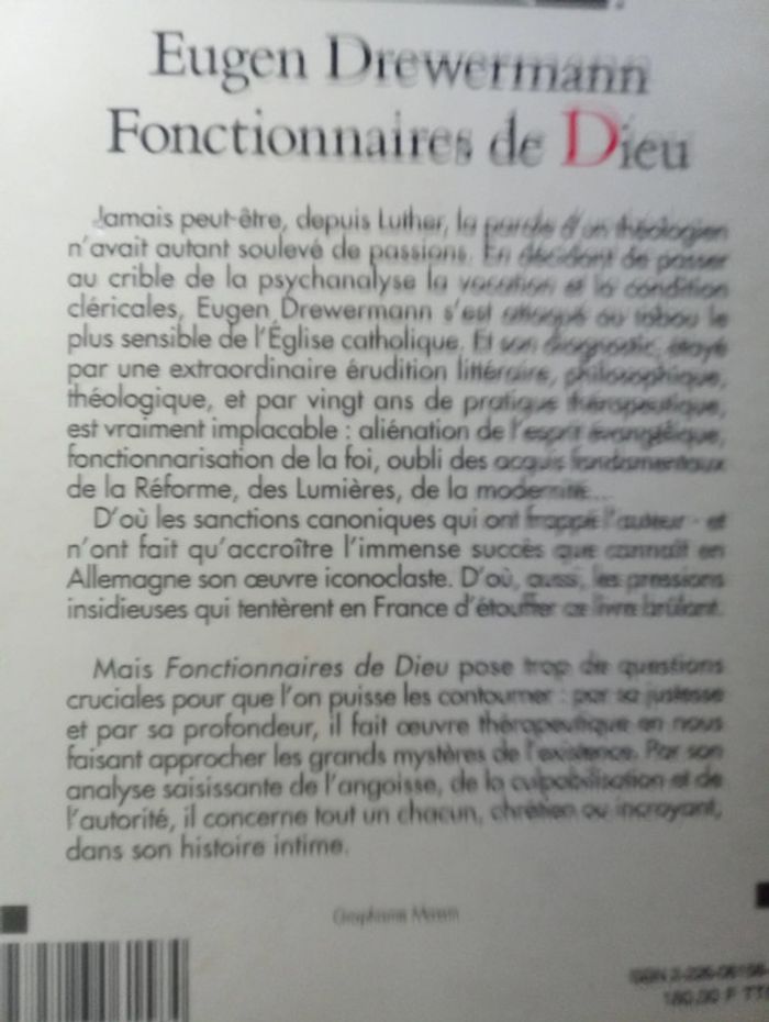 Eugen Drewermann - Fonctionnaires de Dieu - photo numéro 3