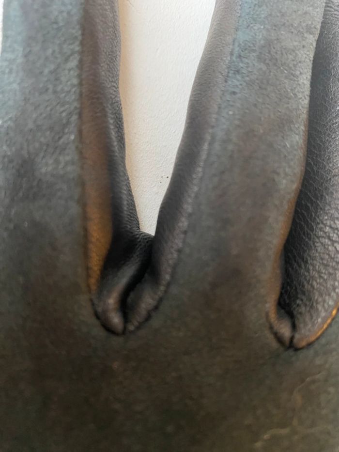 Gants noirs en cuir et nubuck, taille 7 - photo numéro 4