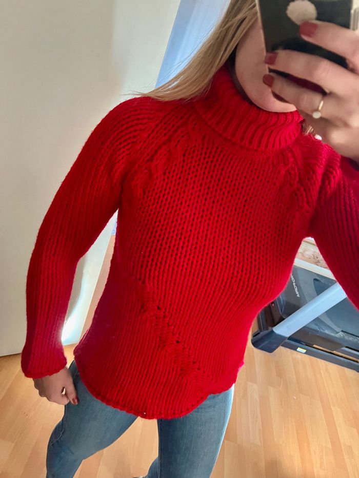 Pull rouge vintage Lulu Castagnette 36 S - photo numéro 5