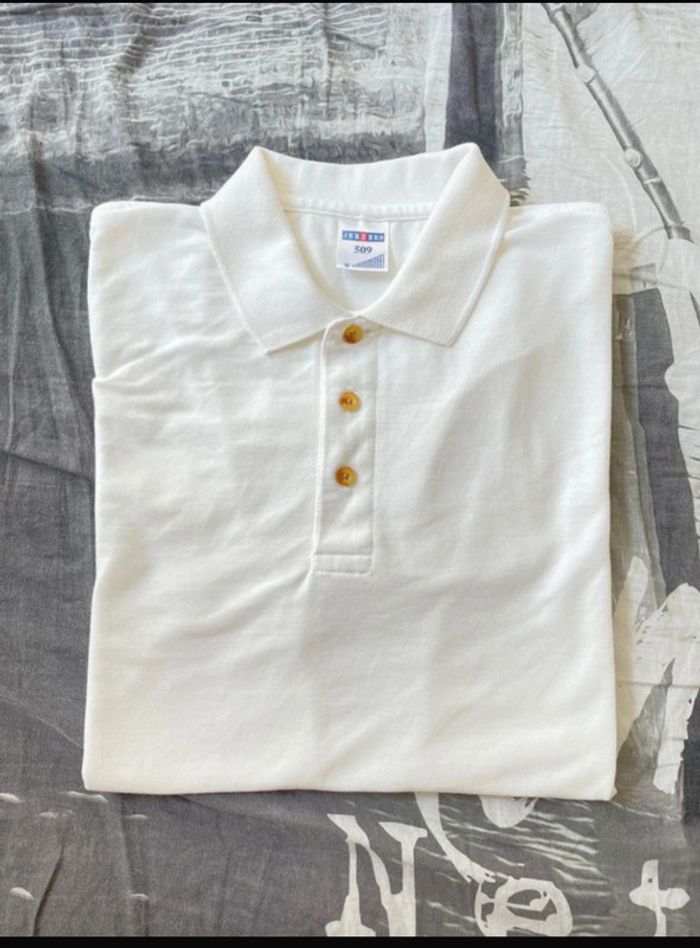 Polo blanc crème neuf taille M/L jerzees