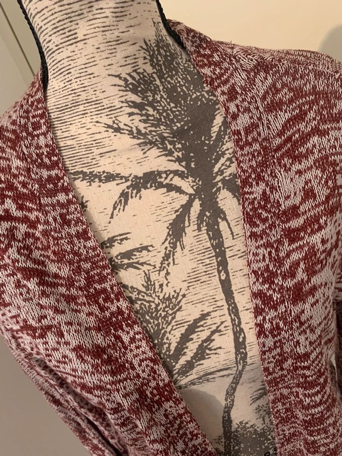 Gilet bordeau chiné - photo numéro 2