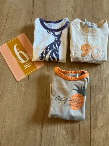 T-shirts manches longues 6 mois