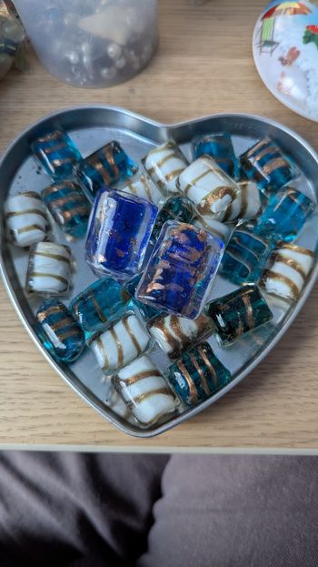 Lot de grosses perles en verre 