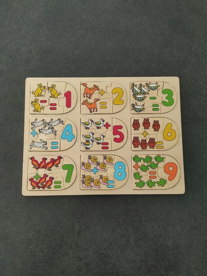 Puzzle en bois chiffres/additions