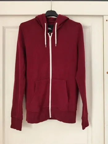 Gilet capuche sweat c&a bordeaux taille XS