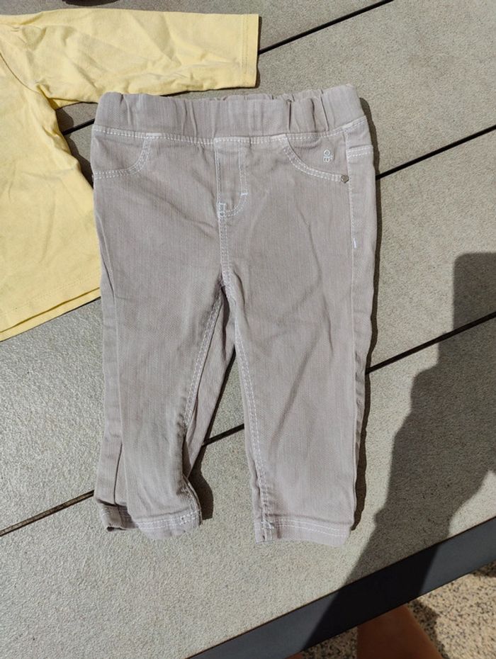 Ensemble 4 pièces Obaibi fille gris et jaune 12 mois - photo numéro 8