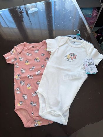 Lot bodies body 24 mois 2 nos disney marie aristochats