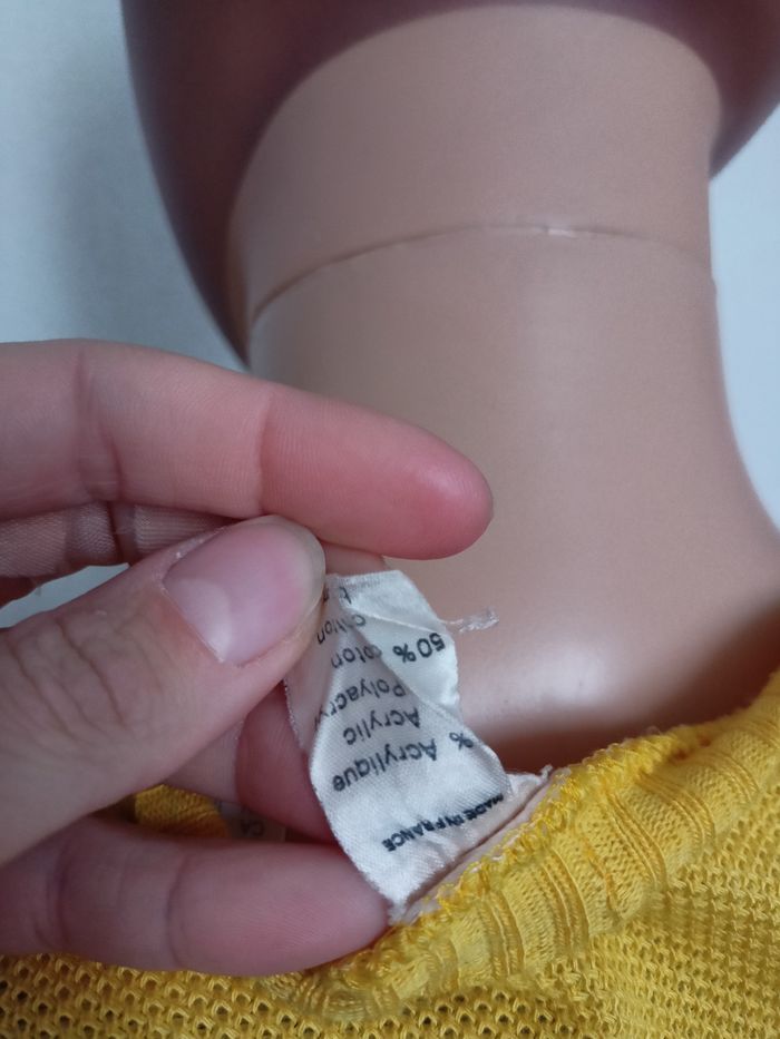 Cardigan mailles piquées jaune TU N*171 - photo numéro 6