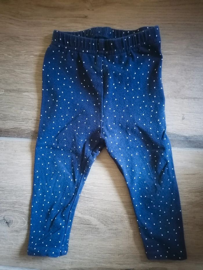 Leggings bleu point blanc
