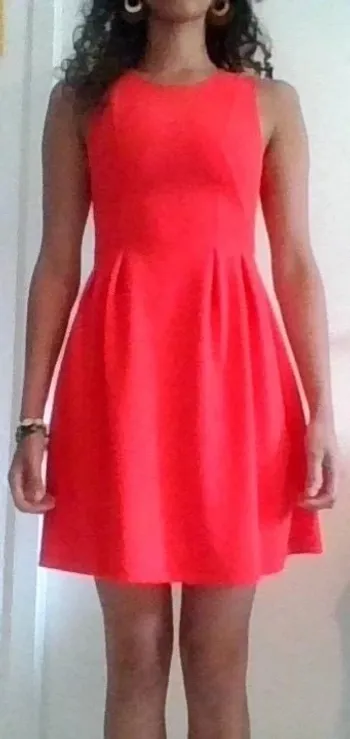 Robe Pimkie rose orangée/corail flashy.