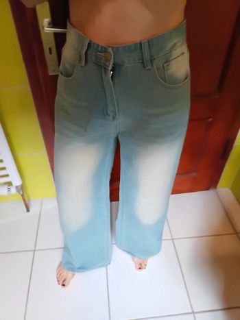 Simili Jeans femme bleu clair jambes larges Dazy