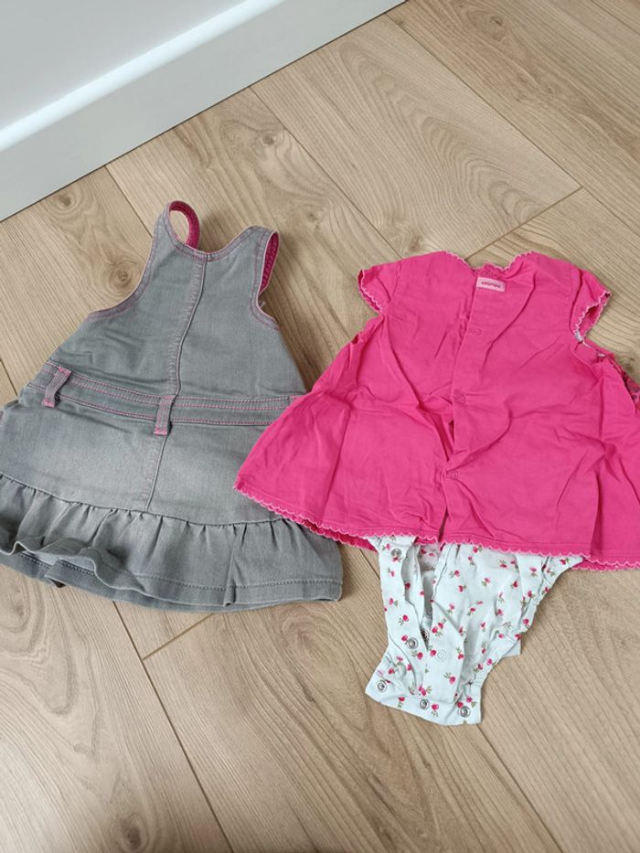 1 robe salopette et 1 t shirt body 6 mois fille - photo numéro 3