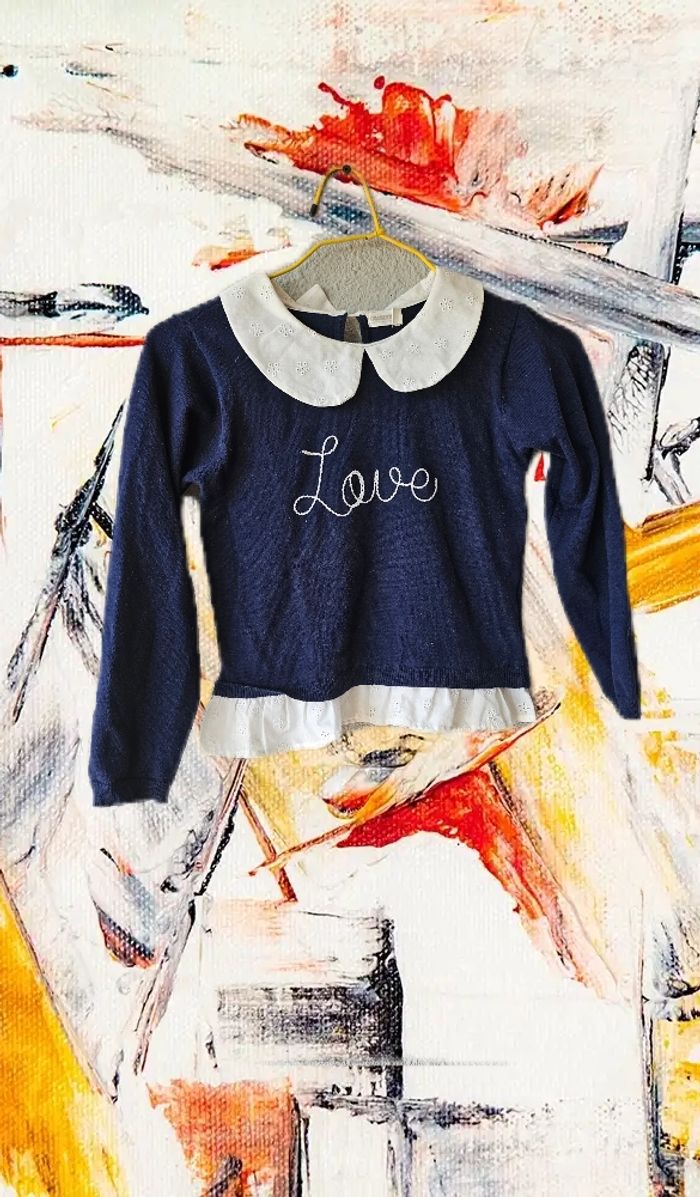 Blouse pour fille avec broderie anglaise - photo numéro 2
