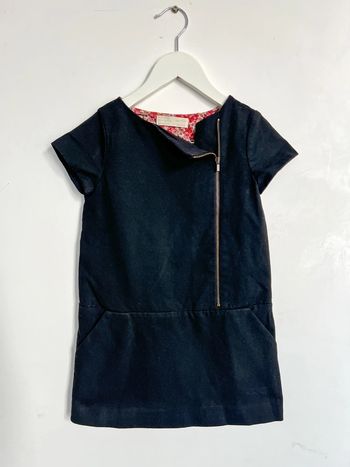 Robe noire manche courte mi saison Zara 5 6 ans