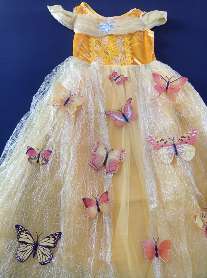 Déguisement robe princesse jaune papillon 6ans - photo numéro 4