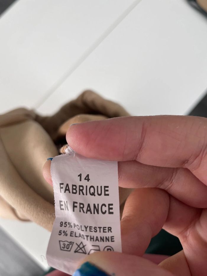 Pantalon velours beige style leggins taille 14 ans - photo numéro 2