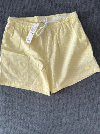 Caleçon de bain Esprit taille L neuf couleur jaune blanc rayé.