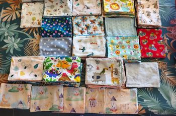 Lot 10 lingettes lavables grand format 14 x 10.5 cm toutes douces 