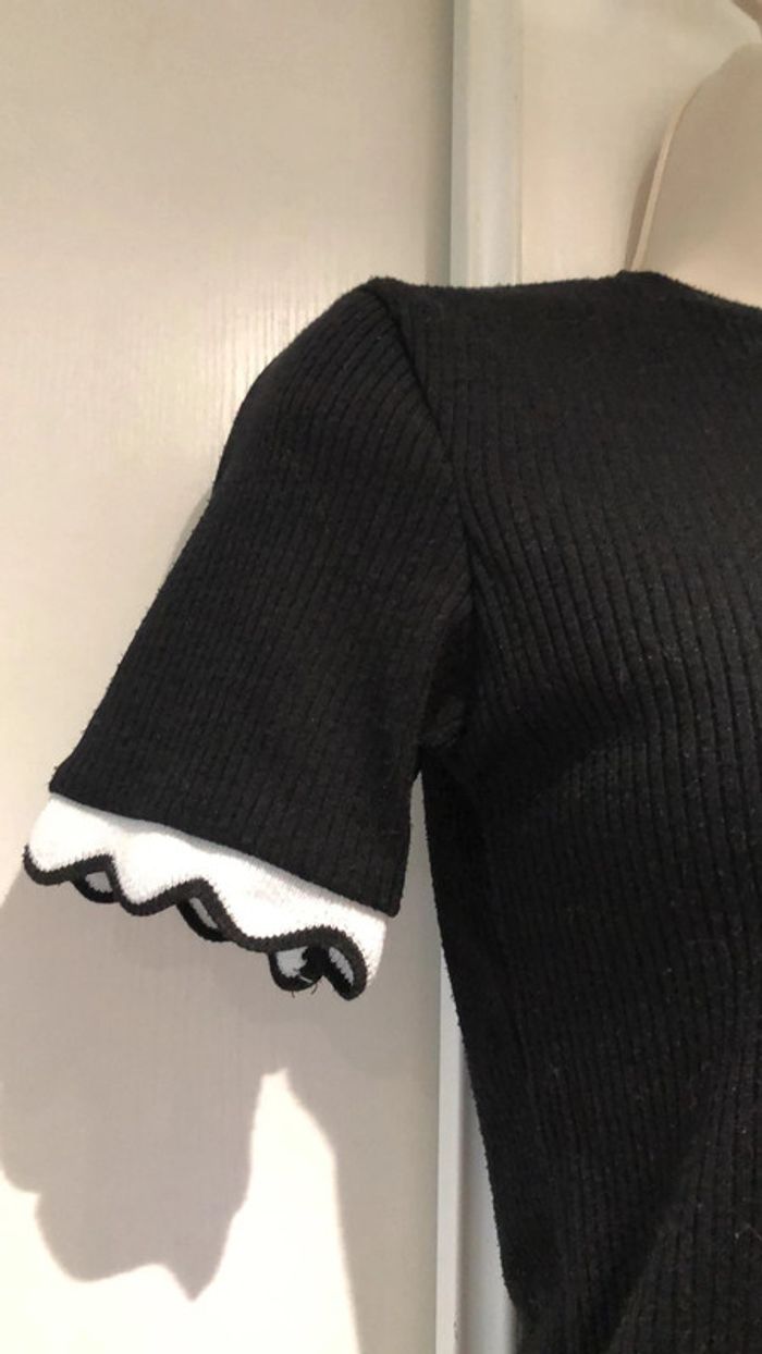 Zara trafaluc T-shirt t36 noir finition dentellée En bas de manches - photo numéro 8