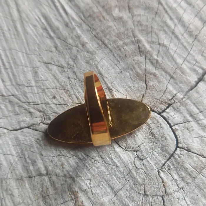 Vintage bague dorée 16mm - photo numéro 4