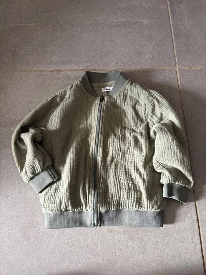Bombers vert en gaze de coton