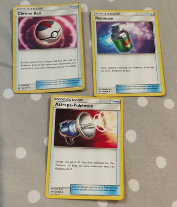 Lot 3 Cartes Pokémon dresseur 2017