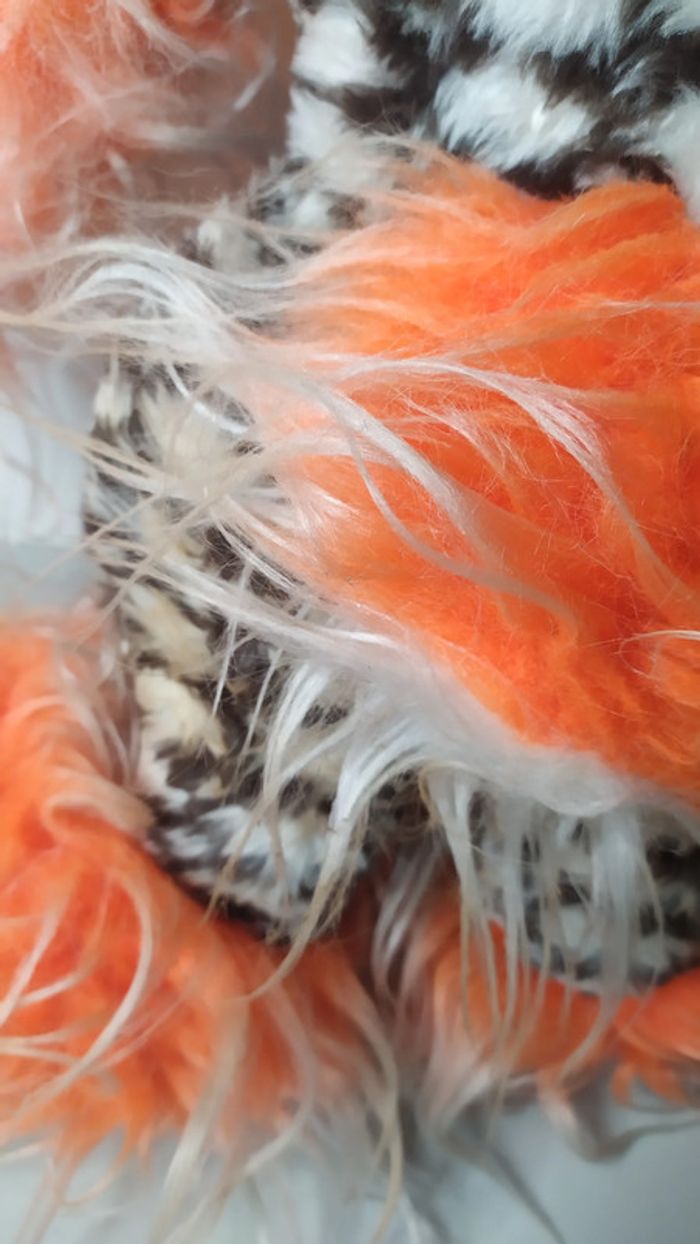 vintage peluche grand chien orange poilu - photo numéro 4